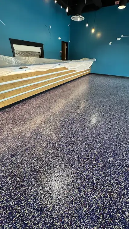 Ruskin epoxy flooring project by One of a Kind Epoxy