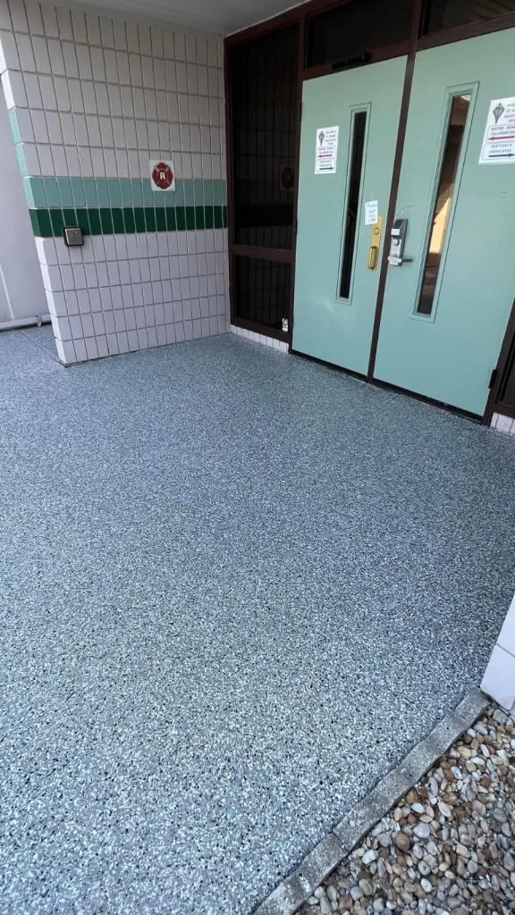 Flake garage floor