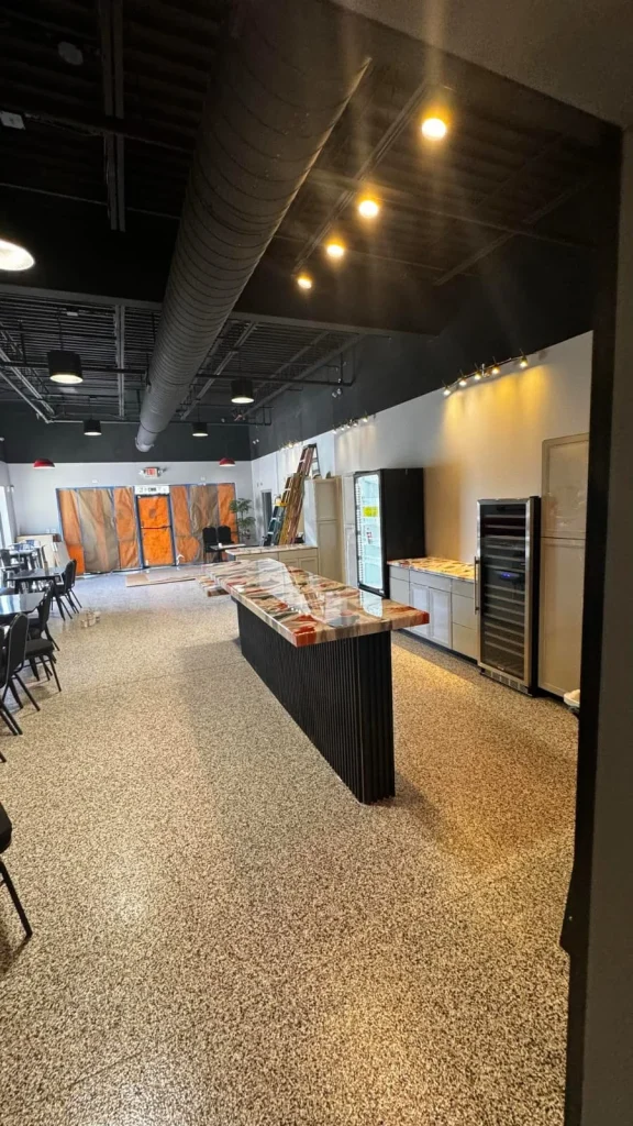 Restaurant floor and bar